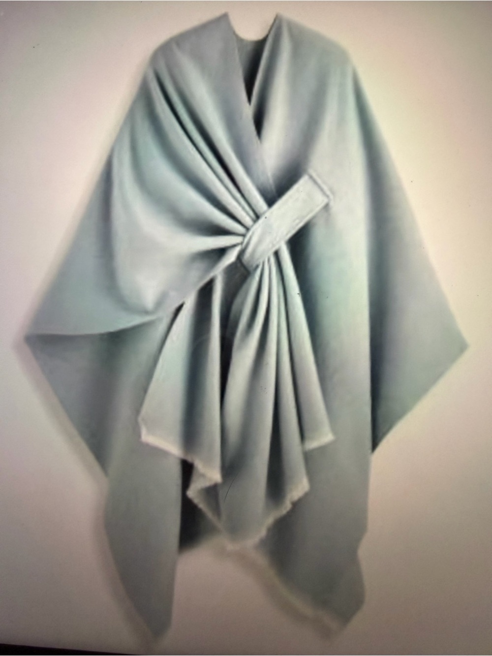 Cider Soft Baby Blue Draped Poncho Wrap